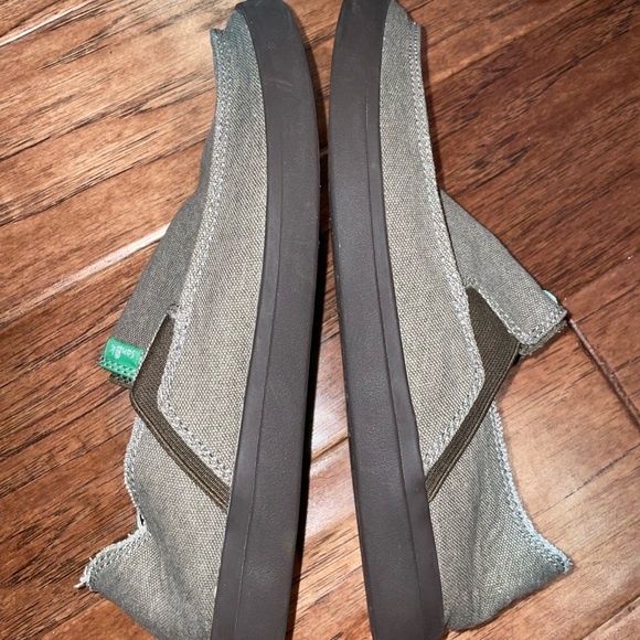 Sanuk Men’s Pick Pocket Slip On Olive Sneaker - 7 - Picture 5 of 7